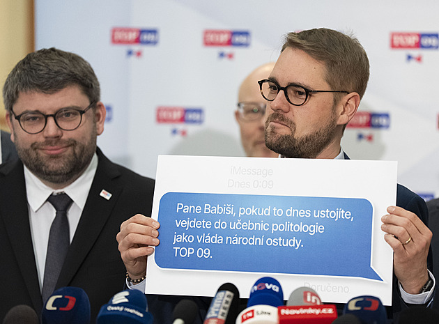 TOP 09 paroduje Macinkovu SMS. Havel ji pošle premiéru Babišovi